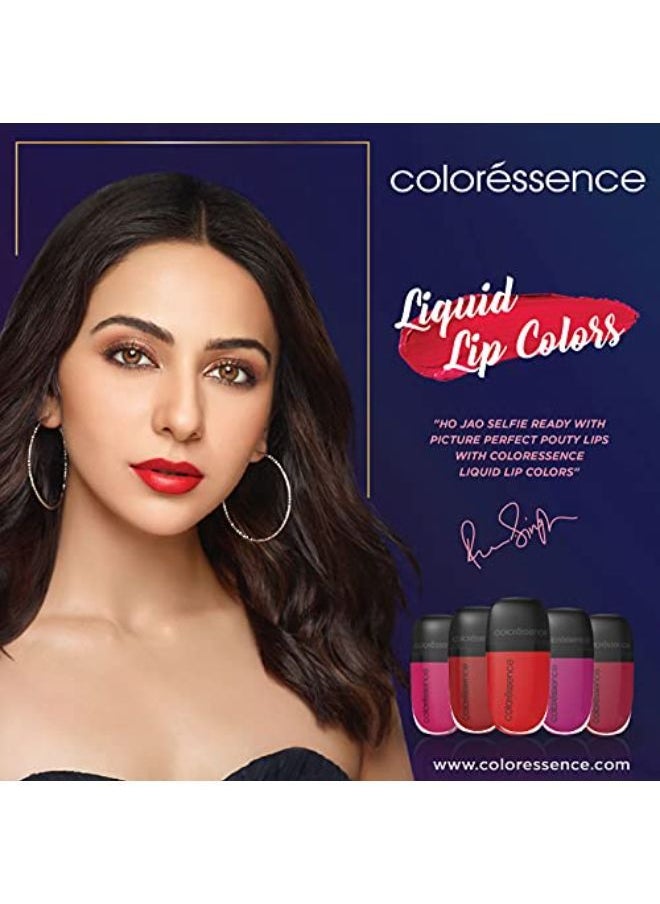 Coloressence Intense Liquid Lip Color Matte Long Lasting Non Sticky Waterproof Formula (Siren Red) - Free Lip Liner (Assorted)  - Image 3