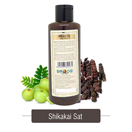 Meghdoot Khadi Meghdoot Ayurvedic Herbal Shikakai Shampoo Enriched With Extracts of Shikakai & Amla for Dandruff Control, Hair Loss Control, Healthy Scalp Free From Lice, 210ml, Pack of 1 - Image 5