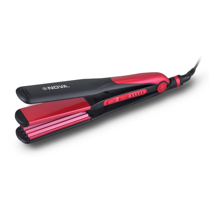NOVA 2 in 1 NHS 801 Hair Straightener (Black, Pink) - Image 3
