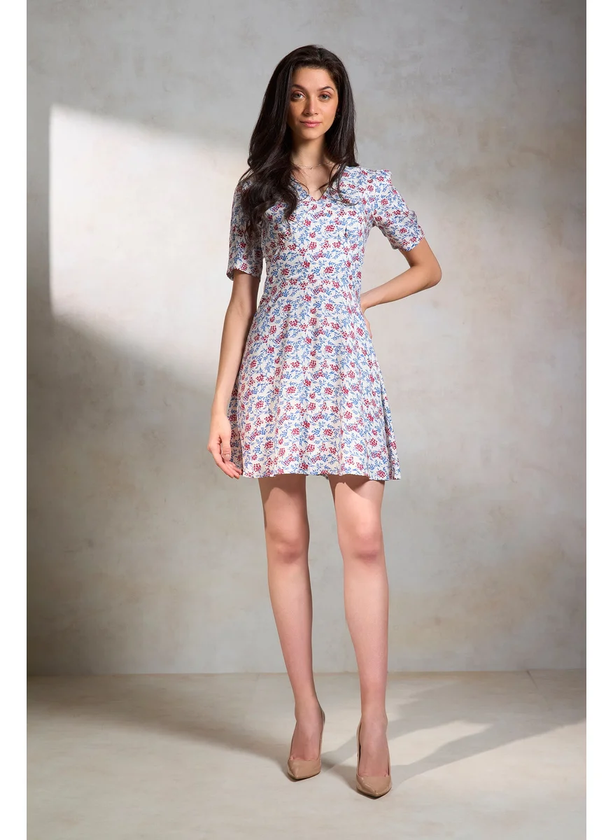 Virgio Virgio Floral Printed Fit & Flare Dress