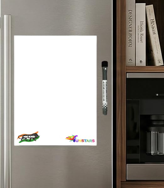 Funstars Magnetic Rubber White Board Reusable Dry Erase Sheets with One Magnetic Marker Pens for Office School Home – Flexible, Rollable & Wall Mountable Set of 2 A4 (9x12 in) - Image 4