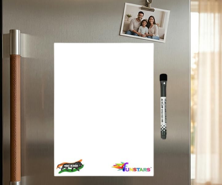 Funstars Magnetic Rubber White Board Reusable Dry Erase Sheets with One Magnetic Marker Pens for Office School Home – Flexible, Rollable & Wall Mountable Set of 2 A4 (9x12 in) - Image 3