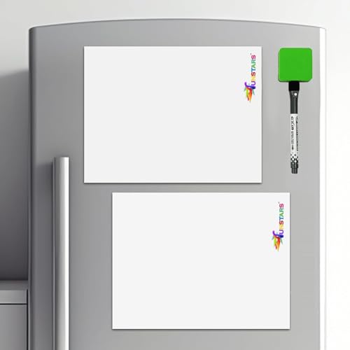 Funstars Magnetic Rubber White Board Reusable Dry Erase Sheets with One Magnetic Marker Pens for Office School Home – Flexible, Rollable & Wall Mountable Set of 2 A4 (9x12 in) - Image 2