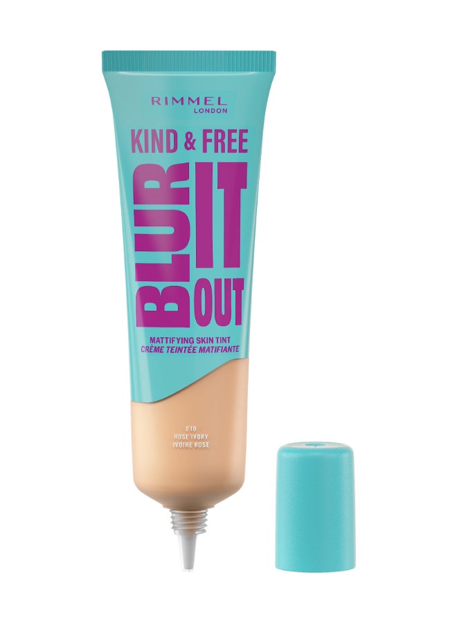 RIMMEL LONDON Kind And Free Blur It Out Mattifying Skin Tint - 010 - Rose Ivory, 30Ml - Image 1
