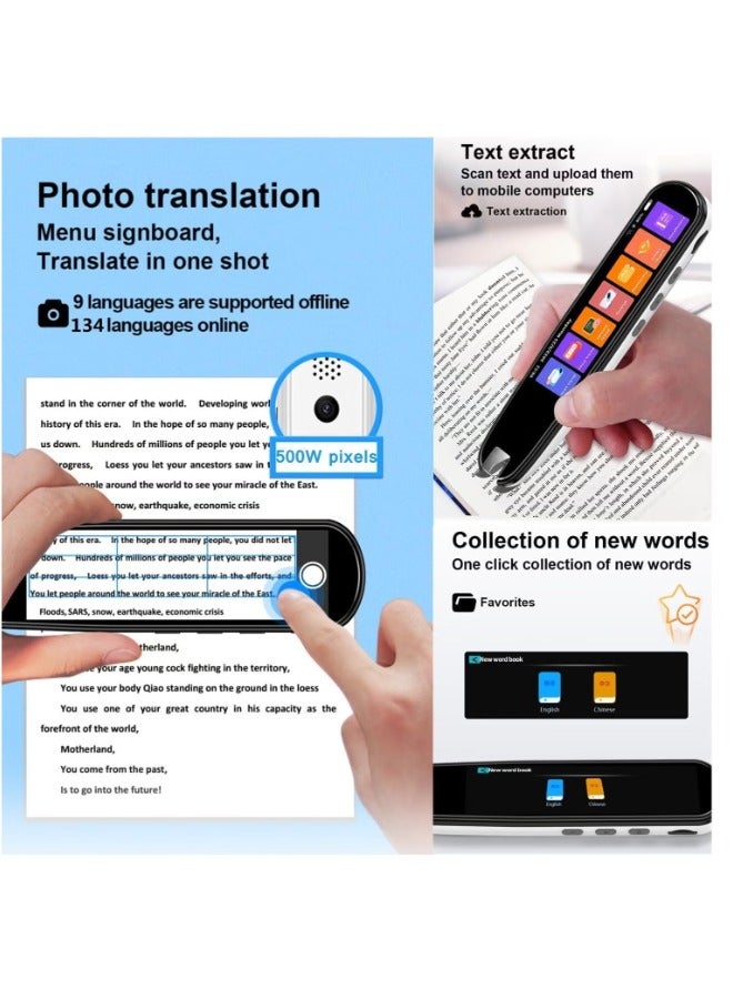 ACLIX Translation Pen Scan Reader Text to Speech Device Language Translator Device Support 134 Languages OCR Digital Reader Pen, Photo and Text & Voice Translation Device, Reading Pen (WHITE). - Image 2