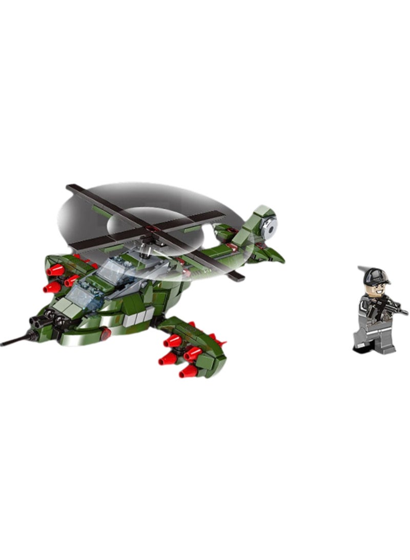 Dongfeng Helicopter 391 Particle Assembly Set Toys, Building Block Assembly Games, Best Learning And Role-Playing, Suitable As A Gift For Boys And Girls Over 6 Years Old  - Image 1