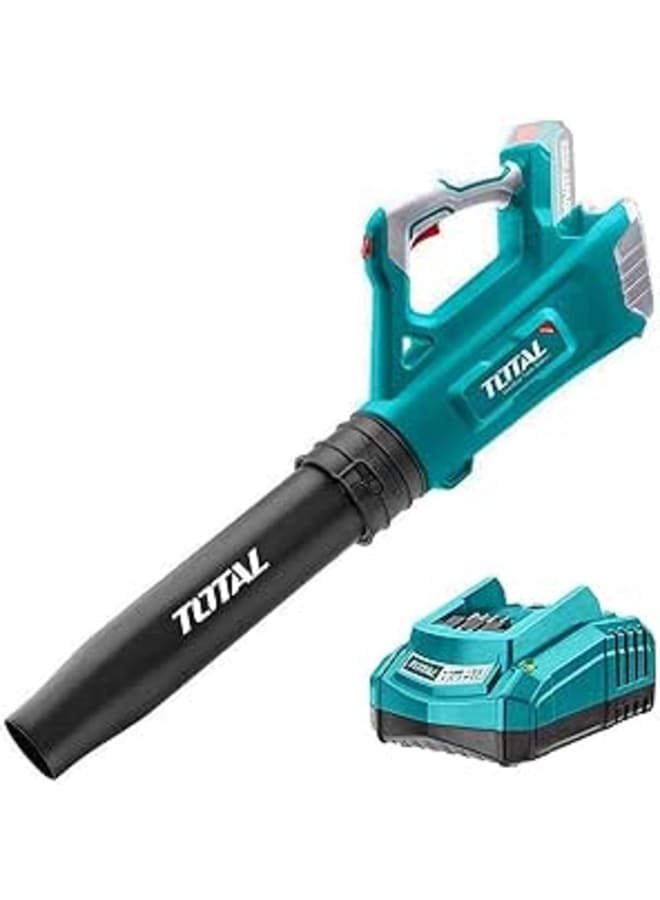 TOTAL Garden blower 20 volt ejection speed, 20 volt lithium ion battery, 20 volt fast battery charger