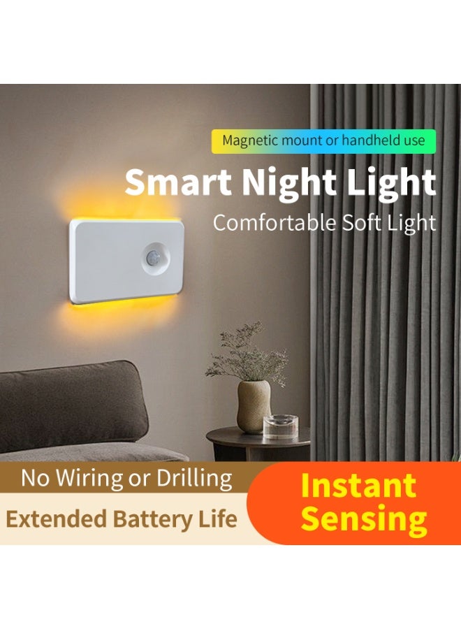 "ضوء الجدار LED ذو مستشعر الحركة RGB – ضوء ليلاً قابل للشحن بخمسة ألوان – إضاءة مزدوجة الطرف – لمرآب السلماء المدخل الدورات السكنية – عبوة من 2 قطع " - Image 3