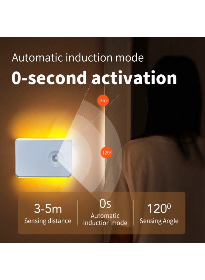 "ضوء الجدار LED ذو مستشعر الحركة RGB – ضوء ليلاً قابل للشحن بخمسة ألوان – إضاءة مزدوجة الطرف – لمرآب السلماء المدخل الدورات السكنية – عبوة من 2 قطع " - Image 4