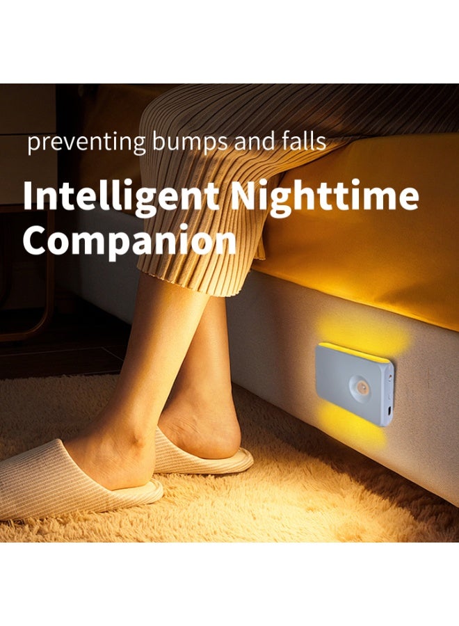 "ضوء الجدار LED ذو مستشعر الحركة RGB – ضوء ليلاً قابل للشحن بخمسة ألوان – إضاءة مزدوجة الطرف – لمرآب السلماء المدخل الدورات السكنية – عبوة من 2 قطع " - Image 5