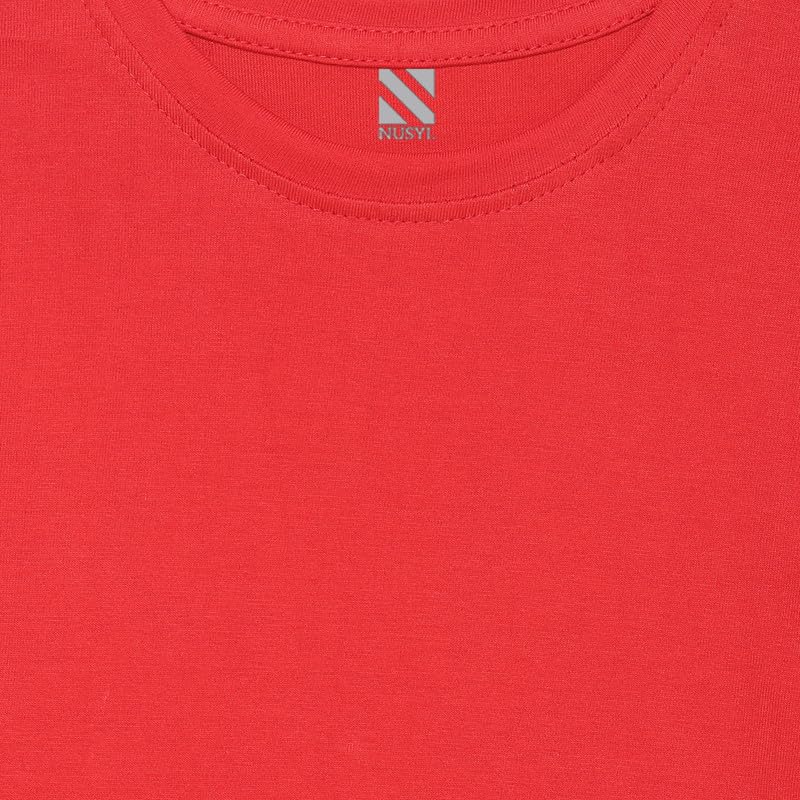 Nusyl Girls Full Sleeves Solid T-Shirt for Kids | Soft Cotton Blend | Comfortable Regular Fit | Casual 2-16 Years | Red - Image 3
