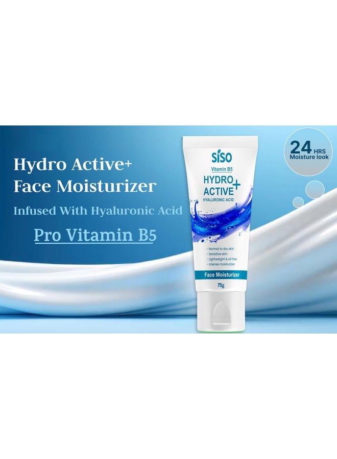 Siso Hydro Active+ Face Moisturizing Cream 75G | Vitamin B5, Hyaluronic Acid, Shea Butter & Glycerin | Deep Hydration & Non-Greasy Formula | Dry To Normal Skin | For All Skin Types - Image 4