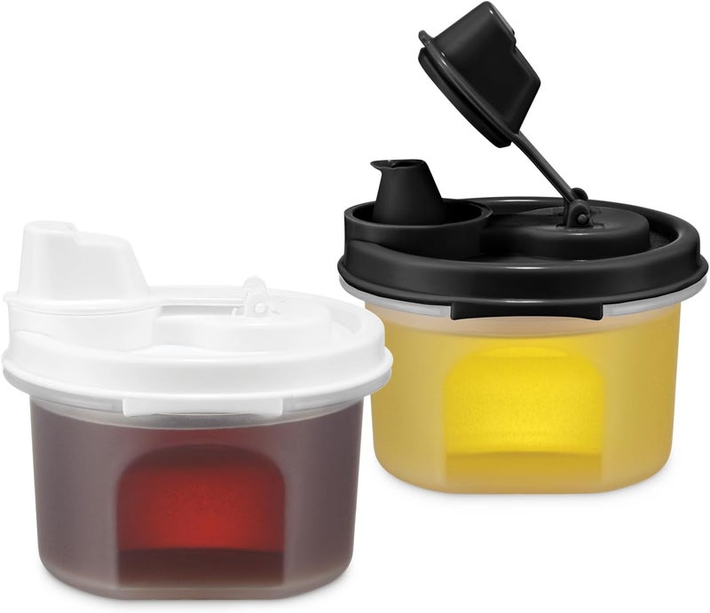 سيجنوراوير مجموعة موزعات زيت الزيتون والخل من SIGNORA WARE – سعة 6.5 أونصة، صغيرة، مانعة للتقطير، محكمة الإغلاق، مانعة للتسرب، مناسبة للتخييم والشواء والمطبخ – زجاجات خل، صلصة الصويا، زيت الطهي، صلصة السلطة، مجموعة من قطعتين - Image 1