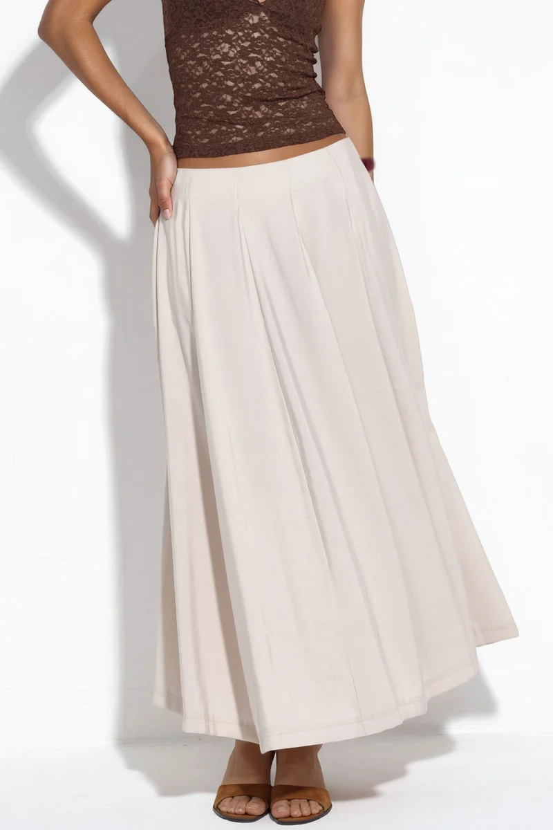 BUSEM High-Waist Maxi A-Line Skirt