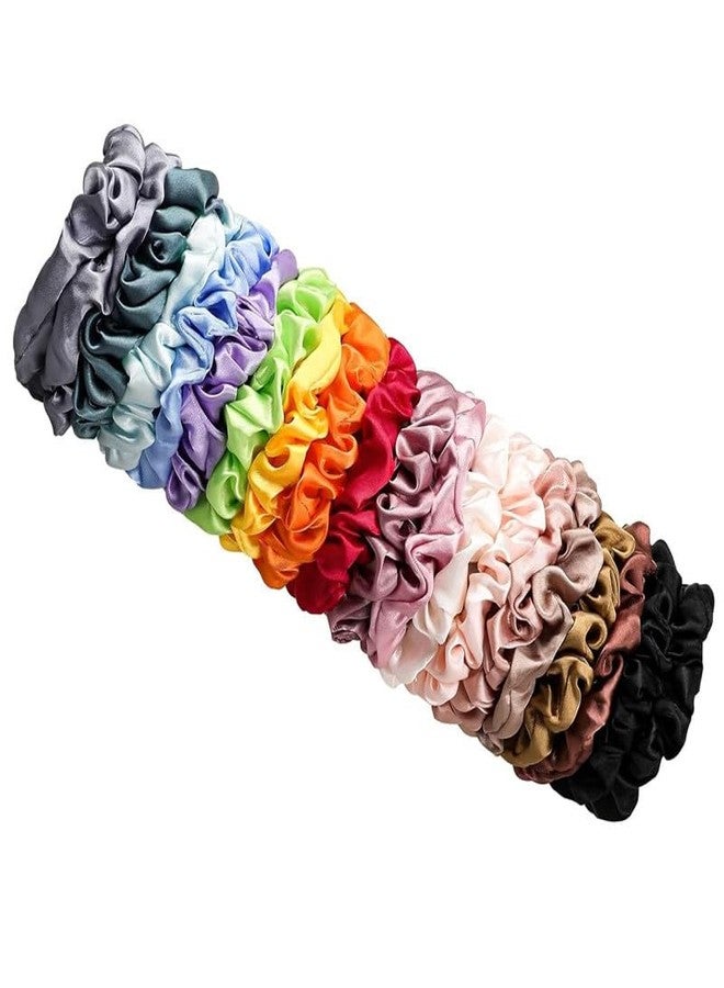 CHIROGRAPHY 12 Pcs Luxury Satin Silk Hair Ties Small Scrunchies for Women Girls Ponytail Holders 12 Pcs Mini Bulk Scrunchies Elastic Hair Bands for Thick Curly Hair Pony Tails Hair Ties - Image 1