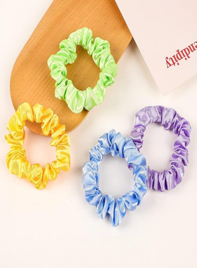 CHIROGRAPHY 12 Pcs Luxury Satin Silk Hair Ties Small Scrunchies for Women Girls Ponytail Holders 12 Pcs Mini Bulk Scrunchies Elastic Hair Bands for Thick Curly Hair Pony Tails Hair Ties - Image 4