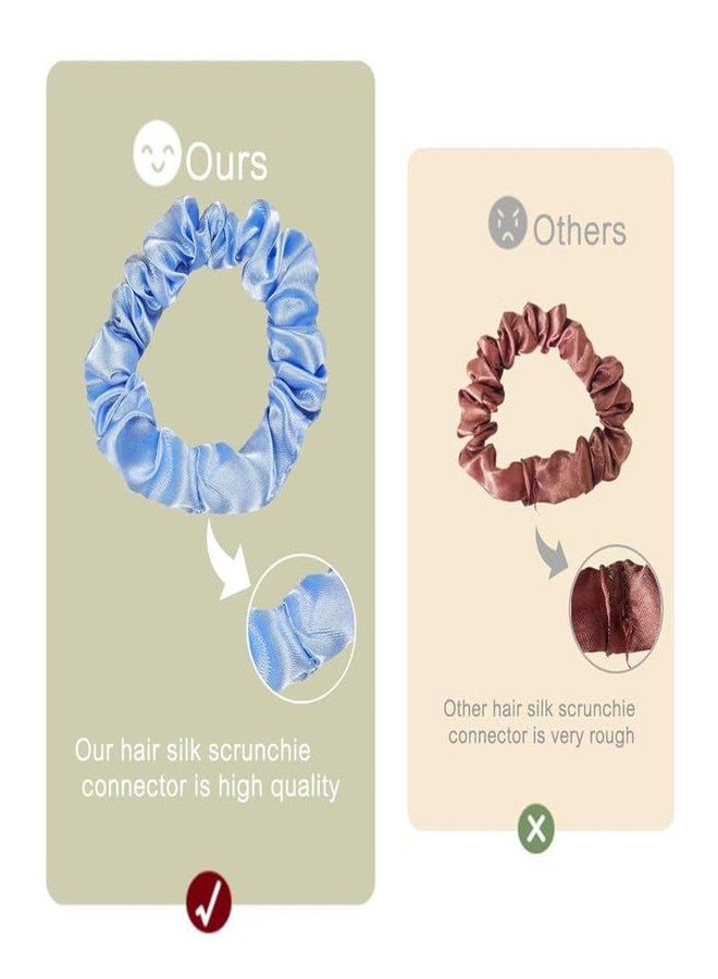 CHIROGRAPHY 12 Pcs Luxury Satin Silk Hair Ties Small Scrunchies for Women Girls Ponytail Holders 12 Pcs Mini Bulk Scrunchies Elastic Hair Bands for Thick Curly Hair Pony Tails Hair Ties - Image 2