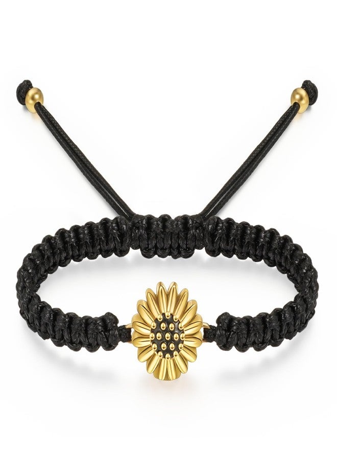 abooxiu Urn Bracelet for Ashes Sunflower Cremation Jewerlry Ashes Bracelet Memorial Cremation Bracelets Urn Jewelry for Ashes of Loved Ones Adjustable Braided Rope for Women - Image 1