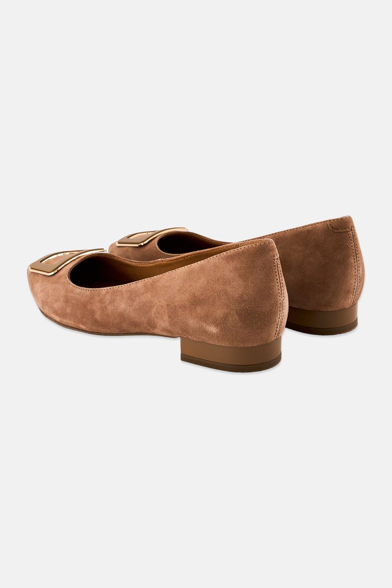 GEOX Women D Charyssa Slip On Suede Shoes, Tan  - Image 2
