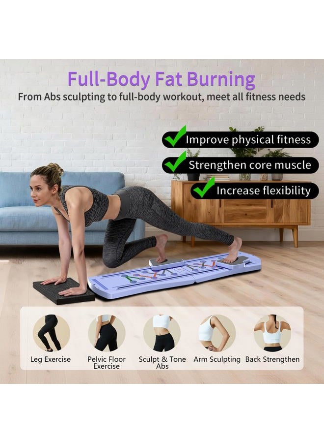 KVKVMO Pilates Board Pilates Reformer Set - Upgraded 7 in 1 Portable Pilates Board for Home Workout, Multifunctional Ab Trainer with Resistance Bands, Pilates Equipment for Women Full Body Workout - Image 2