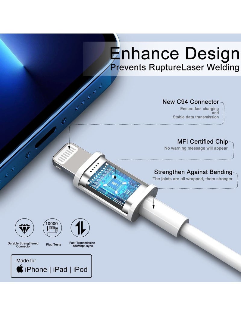Generic - iPhone Charger Plug and Lightning Cable【Apple MFi Certified】2 Pack 3 pin USB Fast Wall Charging Power Adapter with 2 Pack 1M Lightning to USB Fast Charging Cord for iPhone 14/13/12/11/XS/X/8/7/6 - Image 1