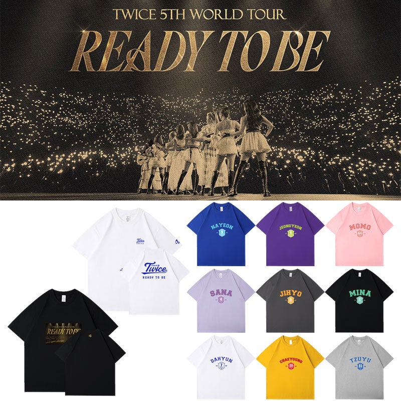 Twice2023 Five Tour Concert Readytobe Surrounding Clothes Loose Printed Cotton Short-Sleeved T-Shirt - Image 2
