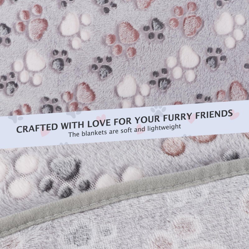 BVAGSS 6 Pack Small Dog Blanket, Super Soft Warm Pet Cover Blankets, Paw Print Puppy Fleece Flannel Blanket for Small Medium Dogs and Cats MW003 - Image 5