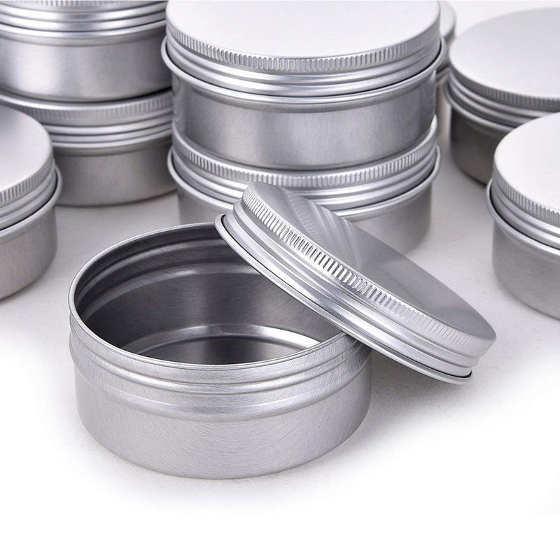 Hulless 1 Ounce Aluminum Tin Jar Refillable Containers 30ml Aluminum Screw Lid Round Tin Container Bottle for Cosmetic,Lip Balm, Cream, 12 Pack. - Image 4