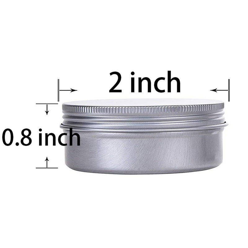 Hulless 1 Ounce Aluminum Tin Jar Refillable Containers 30ml Aluminum Screw Lid Round Tin Container Bottle for Cosmetic,Lip Balm, Cream, 12 Pack. - Image 2