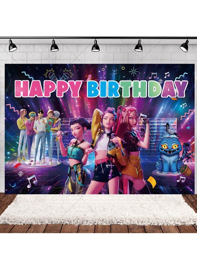 كي-بوب ديمون هانترز KPop Demon Hunters Demon Hunters Children S Birthday Party Photography Backdrop