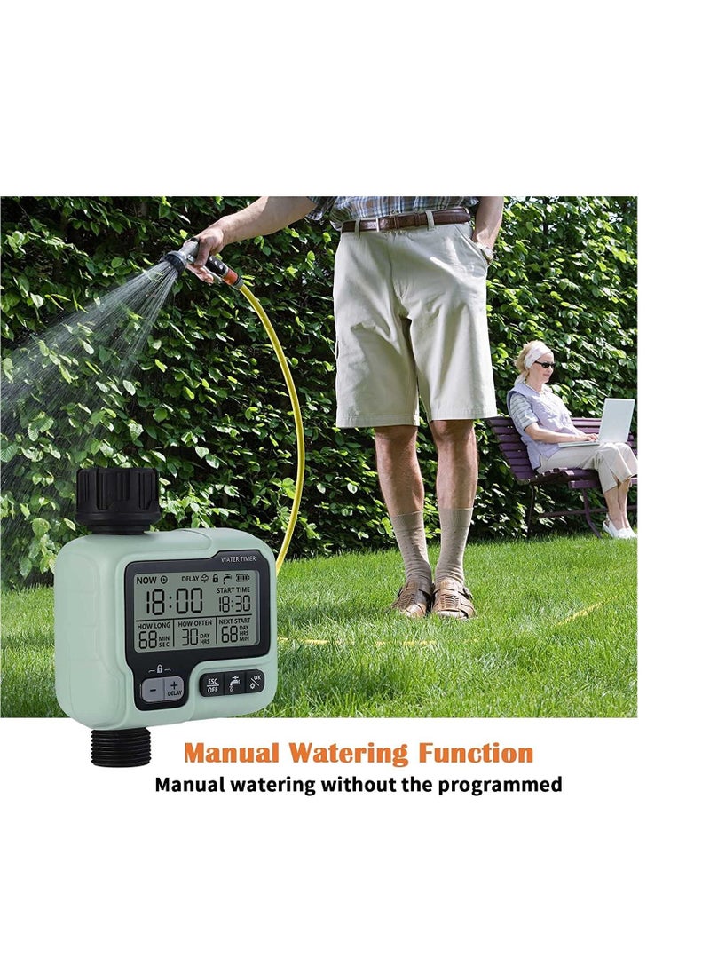 SYOSI - Water Timer Garden Lawn Tap Sprinkler Timer Irrigation System Controller/Child Lock ModeAuto&Manual ModeRain DelayIPX5 Waterproof - Image 1