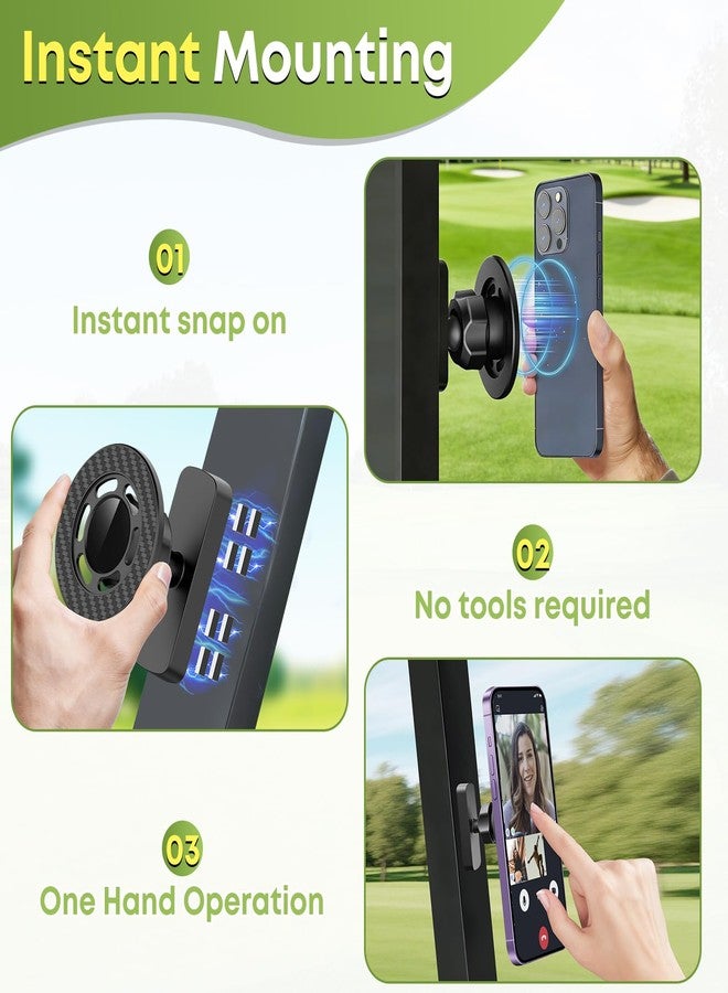 Nedsewor Magnetic Golf Cart Phone Holder for MagSafe iPhone 12–17 & Smartphones, Golf Cart Phone Mount with One-Hand Snap-On, Ideal for Golf Cart Accessories & Gifts, Fits All Magnetic Metal Surfaces - Image 3
