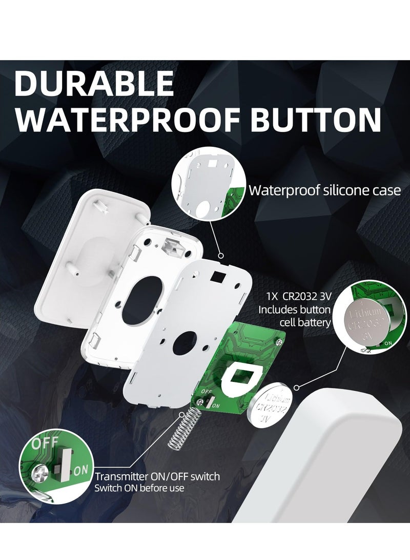 SYOSI Wireless Doorbells for Home Battery Operated Doorbell at 1200 Feet, Mini Waterproof Doorbell with Flashing Light 36 Melodies 4 Volume Levels, 2 Portable Receivers & 1 Touch Button (White)  - Image 5