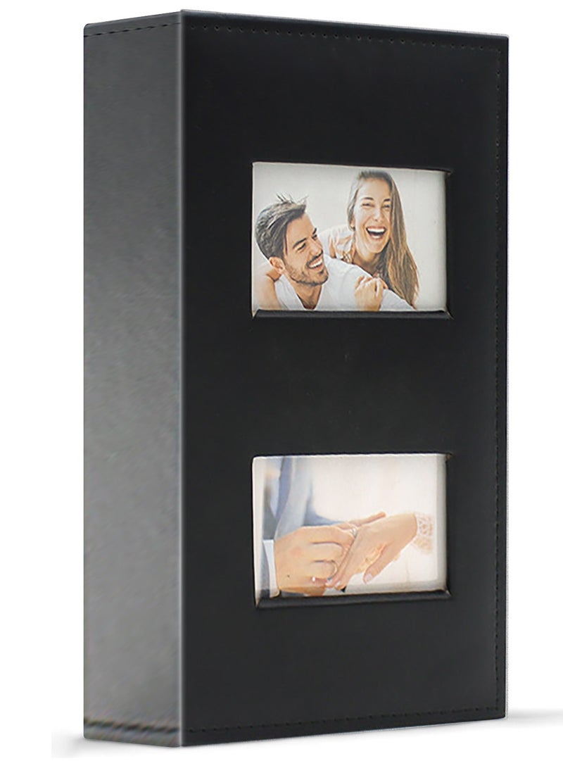 HomarKet Photo Albums, 4x6 Inch 300 Photos Extra Large Capacity Family Wedding Picture Albums Photo Book, Horizontal Photos Leather Cover Hand Made DIY Scrapbook Album  - Image 1