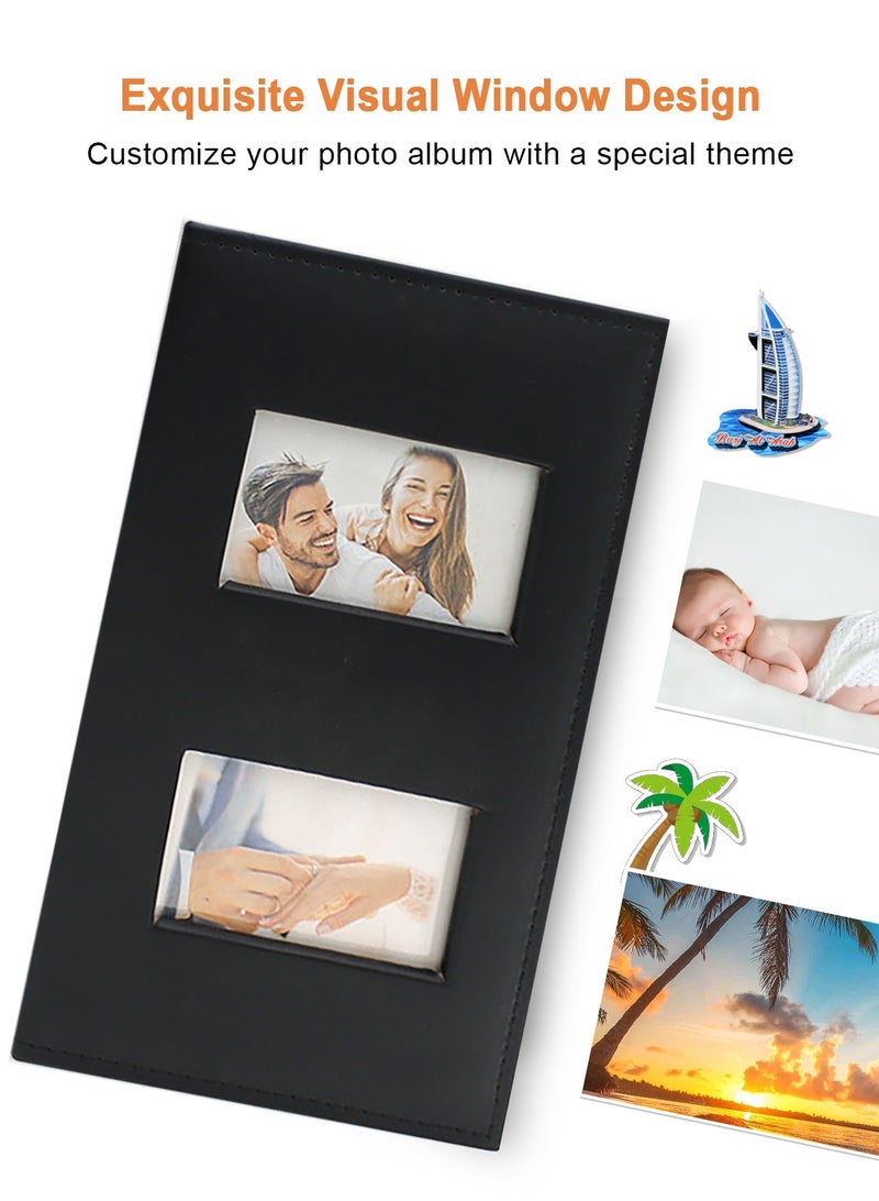 HomarKet Photo Albums, 4x6 Inch 300 Photos Extra Large Capacity Family Wedding Picture Albums Photo Book, Horizontal Photos Leather Cover Hand Made DIY Scrapbook Album  - Image 4