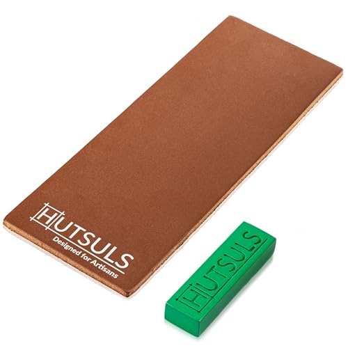 Hutsuls Brown Leather Strop with Compound - Get Razor-Sharp Edges with Stropping Kit, Green Honing Compound & Vegetable Tanned Two Sided Knife Sharpener Step-by-Step Guide Included - Image 1