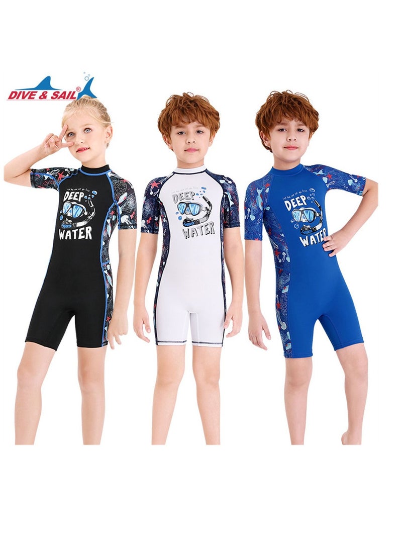 DIVE & SAIL - 3Pcs Keep Warm Children Diving Suit Three-layer High Elastic Wetsuit For Girls And Boys Multicolour - Image 1
