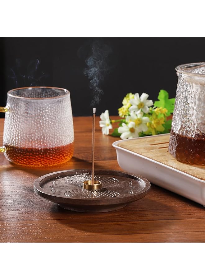 erorex Wooden Lotus Incense Holder Incense Stick Burner With 9 Holes Ideal For Meditation Yoga And Tea House Joss Stick Holder For Home Decor Lotus Stick Incense Burner  - Image 2