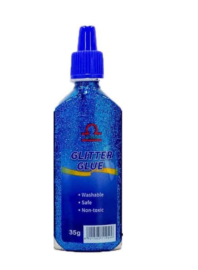Libra Glitter Glue Bottle Blue Color 35g - Image 1