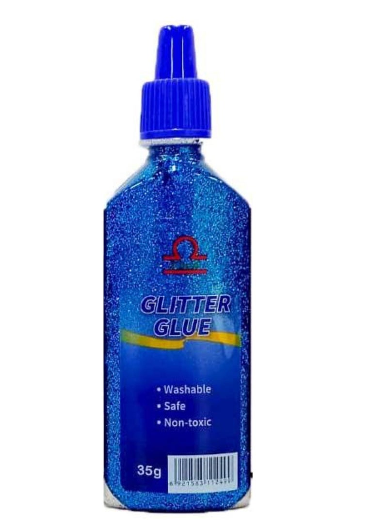 Libra Glitter Glue Bottle Blue Color 35g - Image 2