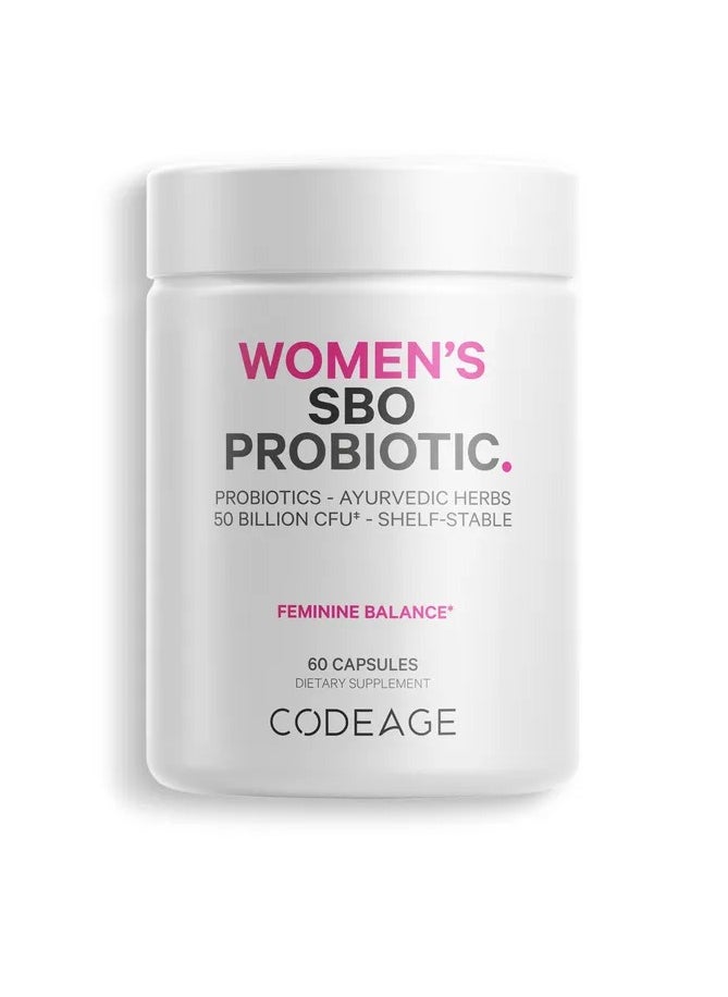 Codeage - Women’s Probiotics Supplement - 50 Billion CFUs - SBO Probiotic,Feminine Balance - 60 Capsules - Image 1