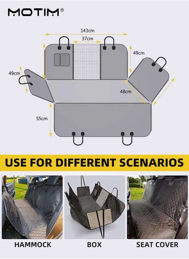 Motim - Dog Car Seat Cover Seat Mat, Waterproof and Scratchproof Dog Cover for Car Backseat, Nonslip with Mesh Window, Durable Dog Hammock with Side Flaps for Cars Trucks and SUV - Image 1