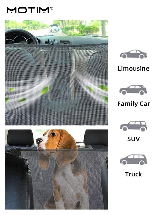 Motim - Dog Car Seat Cover Seat Mat, Waterproof and Scratchproof Dog Cover for Car Backseat, Nonslip with Mesh Window, Durable Dog Hammock with Side Flaps for Cars Trucks and SUV - Image 1