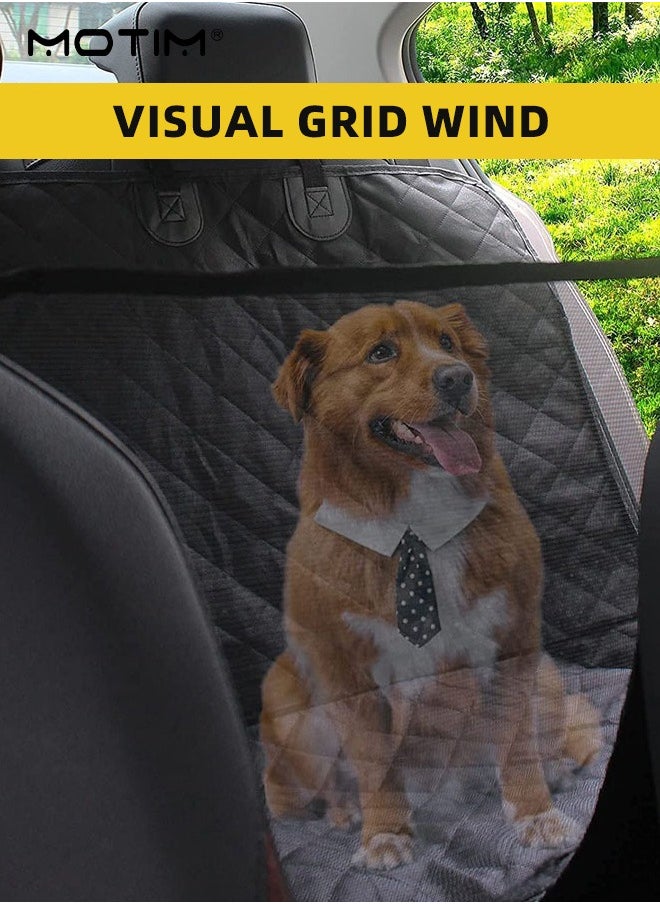 Motim - Dog Car Seat Cover Seat Mat, Waterproof and Scratchproof Dog Cover for Car Backseat, Nonslip with Mesh Window, Durable Dog Hammock with Side Flaps for Cars Trucks and SUV - Image 1