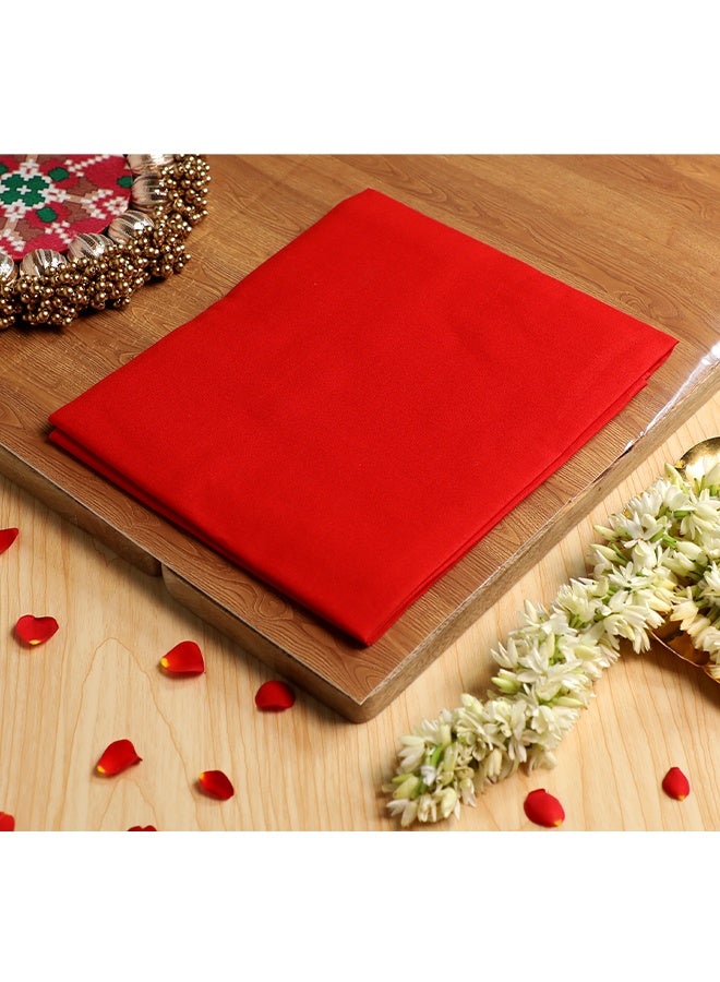 مدهور قماش بوجا قطن خالص أحمر 1.25 ياردة - Image 1