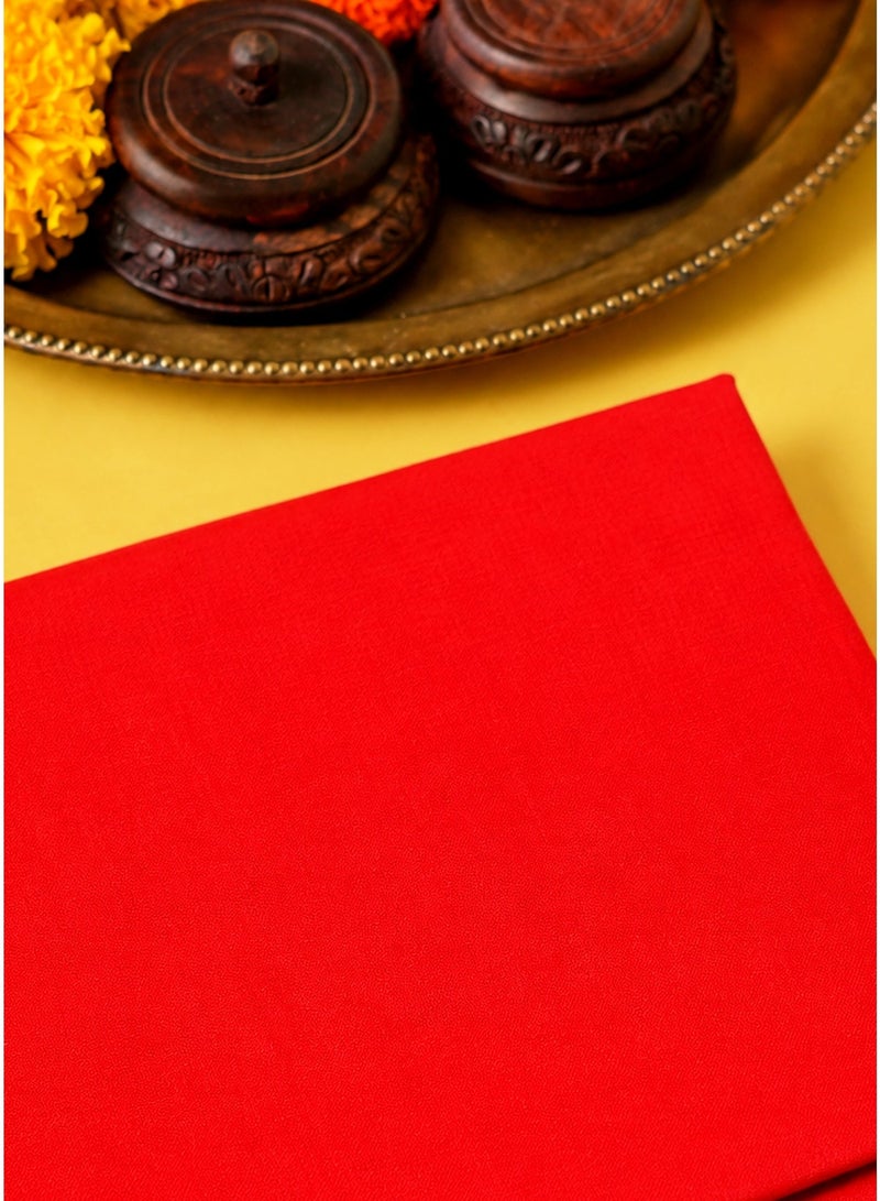 Madhoor Red Pure Cotton Pooja Cloth for Pooja, Deity Covering, Altar Preparation & Religious Ceremonies, 1.25 Yards, 1 Piece - Image 2