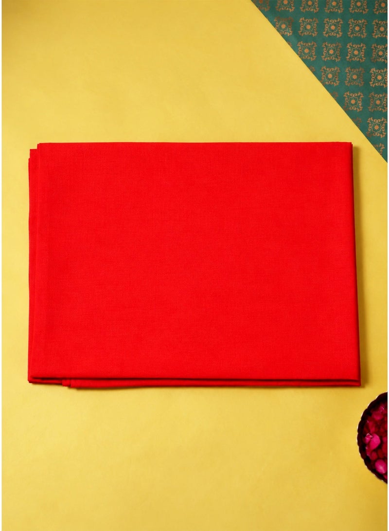 Madhoor Red Pure Cotton Pooja Cloth for Pooja, Deity Covering, Altar Preparation & Religious Ceremonies, 1.25 Yards, 1 Piece - Image 3
