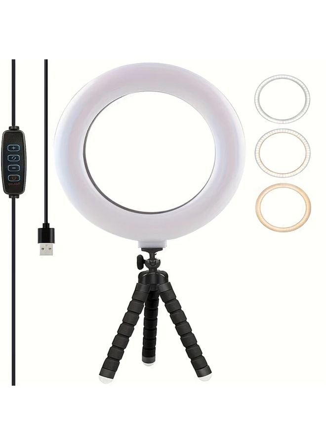 Black LED Ring Light With Stand For Live Streaming Photography - Image 2