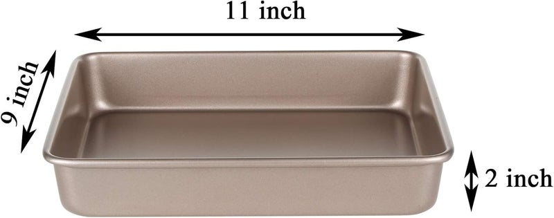 Walooza 11 Inch Baking Sheets Pan Nonstick Set of 2, Cookie Sheet Replacement Toaster Oven Tray, Deep Size 2 inch Bakeware, Non Toxic & Heavy Duty & Easy Clean - Image 2