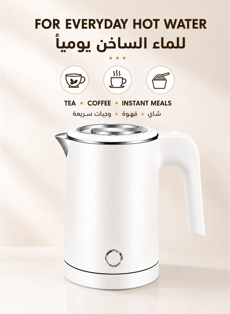Portable Electric Travel Kettle 0.5L 600W Fast Boiling Mini Water Boiler With Double Wall Insulation, Auto Shut Off, Dry Boil Protection, Food Grade Stainless Steel, Compact Tea Coffee Kettle For Home Office Travel EU Plug - Image 2